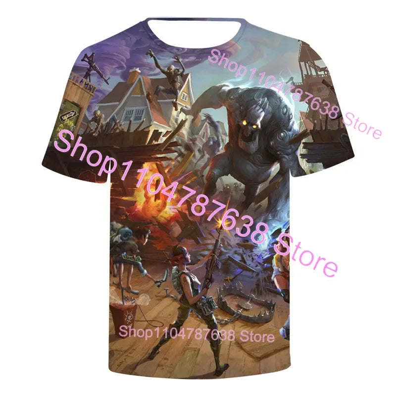 T-shirt de verão Raven Ultima Knight F-Fortnite, t-shirt masculina com estampado 3D Banana Peely, tops de jogo Battle Royale, presentes de aniversário