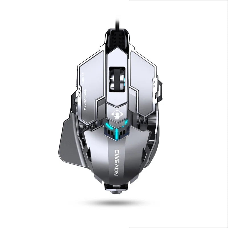 Mechanical Metal Gaming Mouse Wired Ergonomic RGB Backlit Game Mouse 12800 DPI Optical USB Mouse Computer Mouse For Desktop PC