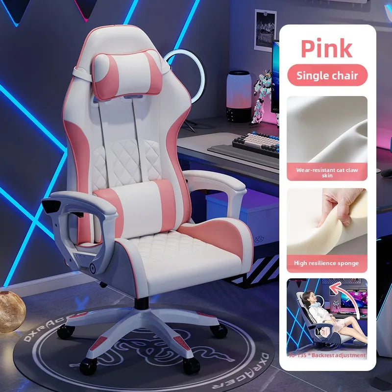 Pánské e-sportovní křeslo pohodlné pro dlouhé sezení, počítačové křeslo s polohováním pro odpočinek, opěradlo