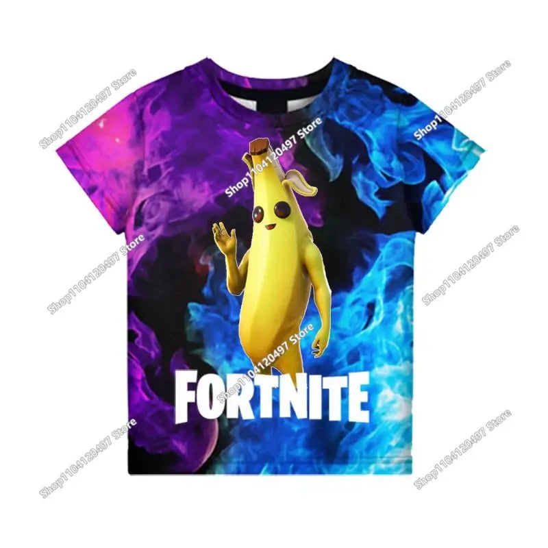 Anime Fortnite T-Shirts Girl Clothing T-Shirt Boys White Cartoon Tees Baby Summer Shirts Cute Printed Tops Costume