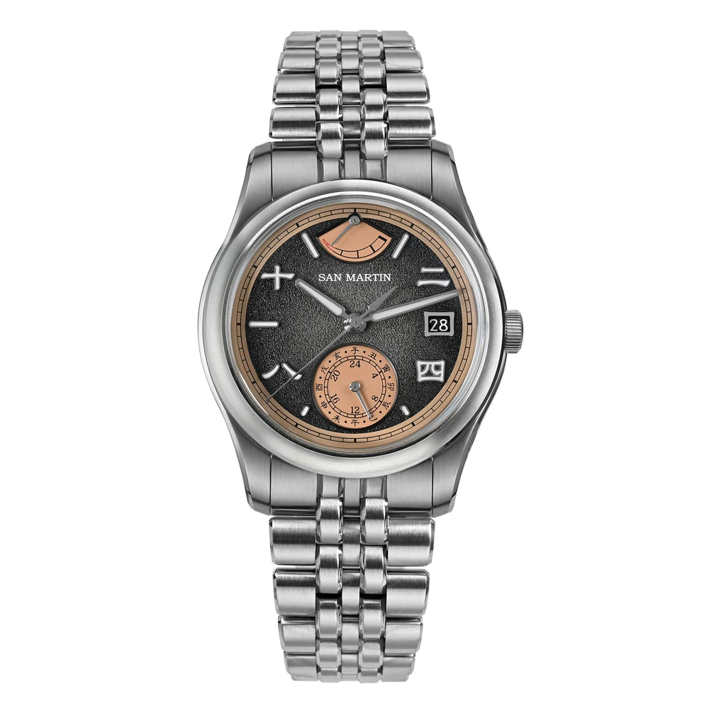 San Martin 39mm Miyota 9132 Power Reserve Display Men Luxury Sport Watch Automatic Mechanical Waterproof Original Design SN0144