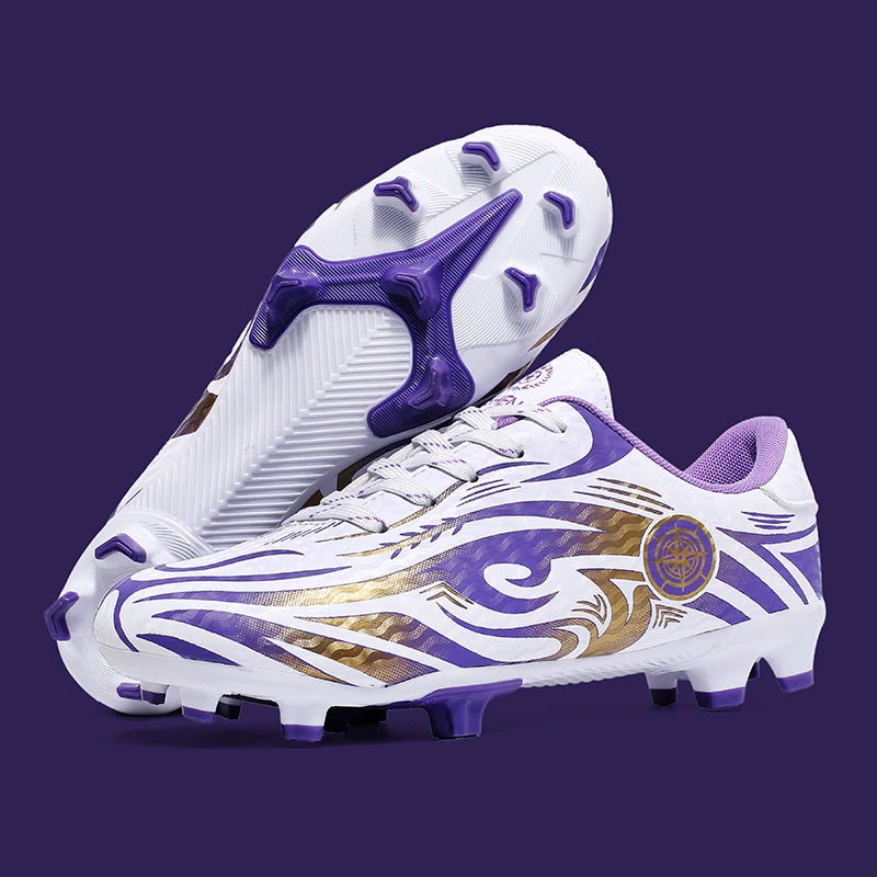 Men Soccer Cleats Comfortable Breathable Boys Football Shoes Lightweight Anti-Slip Training Boots for Grass Turf Outdoor Sports