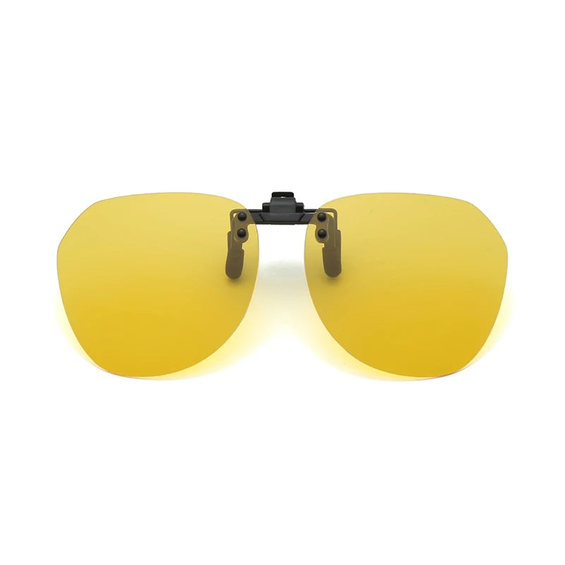 Men Fashion Clip On Polarized Sunglasses Lens Women Driver Flash Mirror Lens Sun Clips Glasses Cover Night Vision Eyewear UV400