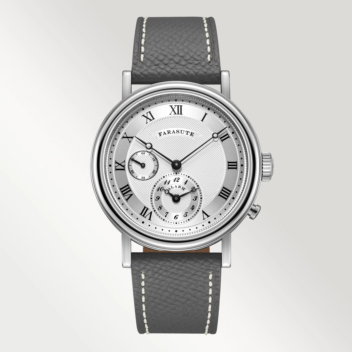 FARASUTE Retro Luxury Alarm Clock Quartz Watch Men Waterproof Night Light Wristwatch Casual Sapphire Stainless Steel Male Watch