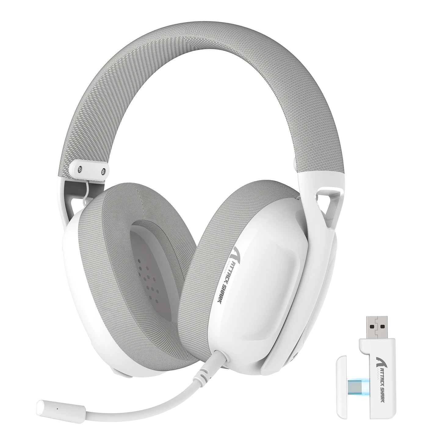 ATTACK SHARK L80 ultraleichtes 180g Gaming-Headset – kabellos im Tri-Mode (Bluetooth 5.3 / 2.4G / kabelgebunden), 5.1 Surround Sound, 40mm-Treiber, absteckbares Mikrofon