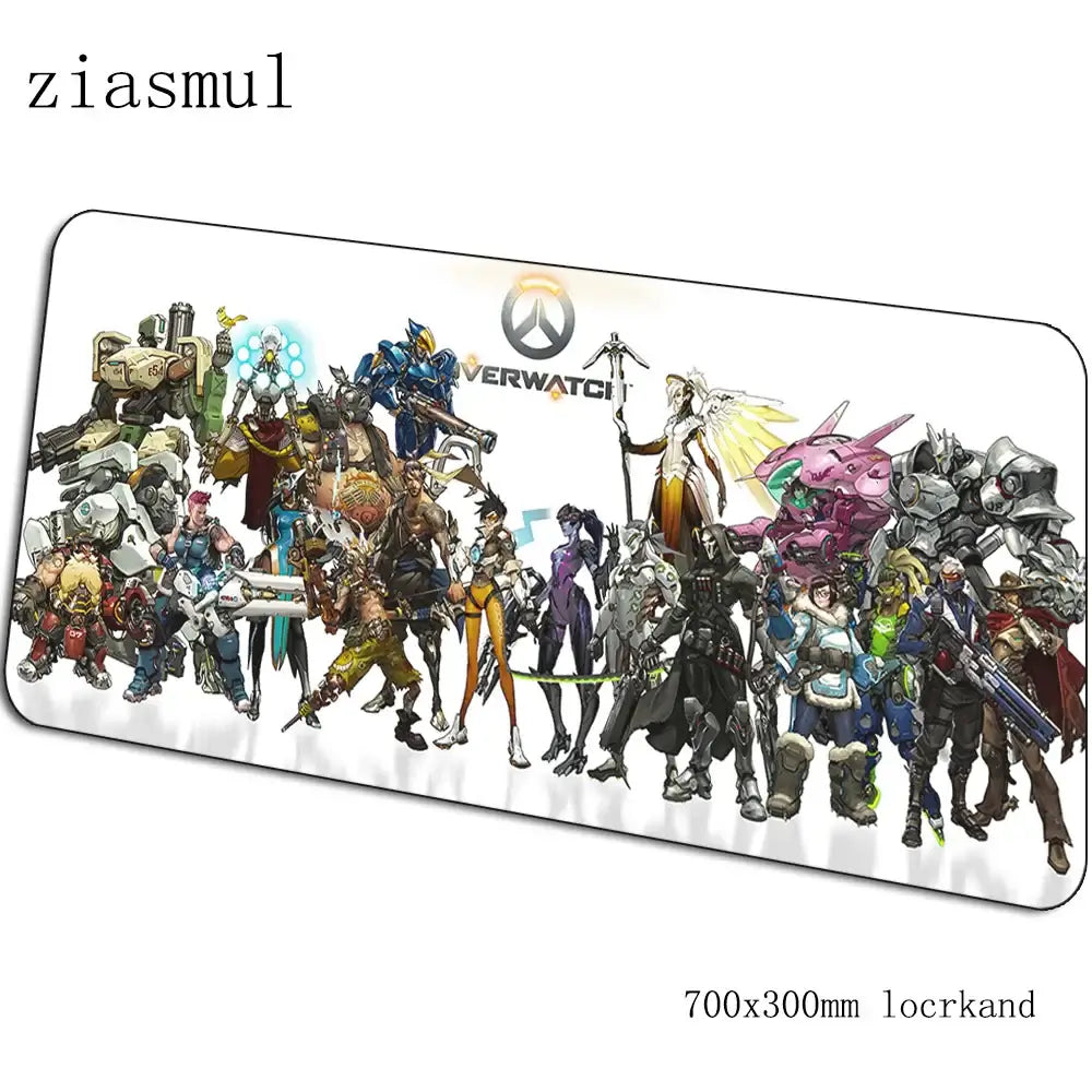 Tappetino mouse Overwatch cartoon per computer 700x300x3mm, tappetino gaming grande Indie Pop per mouse e tastiera, giochi PC gamer da scrivania
