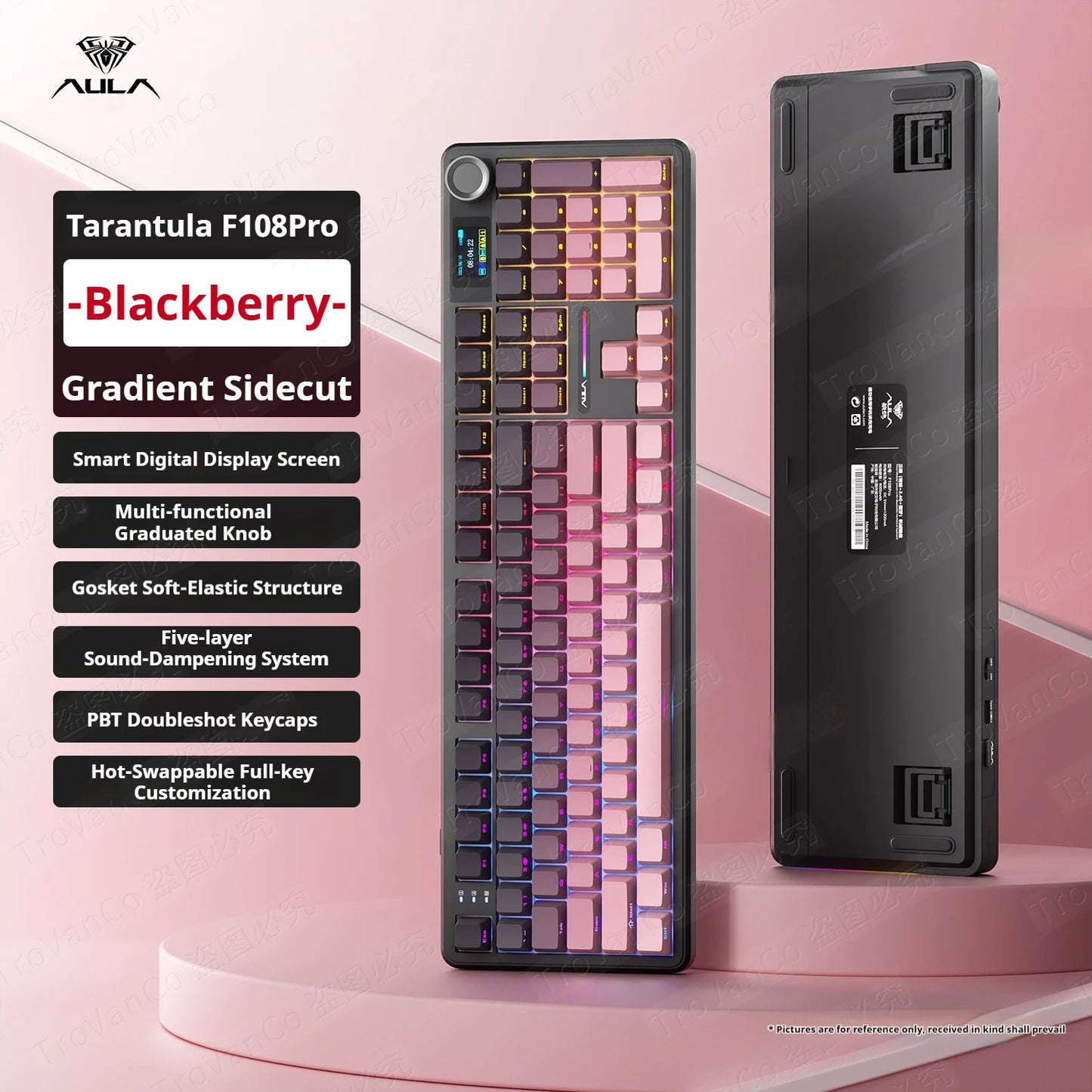 AULA F108 PRO Mechanische Tastatur Custom 100%-Layout RGB-Hintergrundbeleuchtung Kabellos Bluetooth Hifi-Switch Gaming-Tastatur