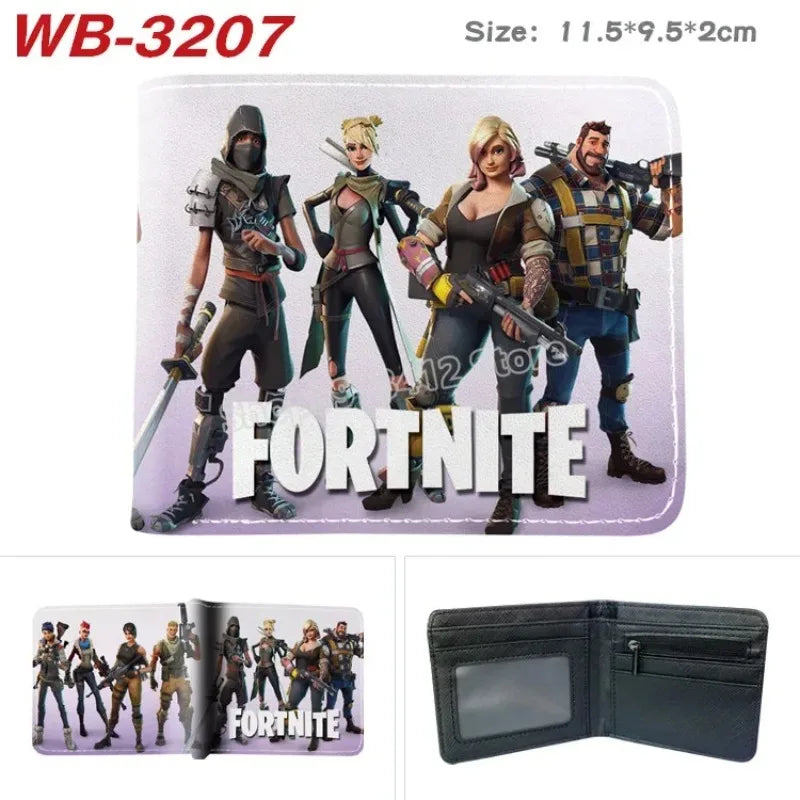 Fortress Night Wallets Boy Girl Anime Fortnites Wallet Cartoon Card Holder Bag Leather Short Purse Fashion Fold Purses Kids Gift