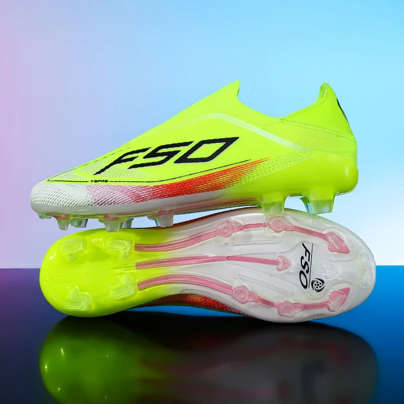 New Men Football Boots Non-Slip Outdoor Sneakers Match Grass Cleats High-quality Soccer Shoes Futsal Hot-selling High-top Light