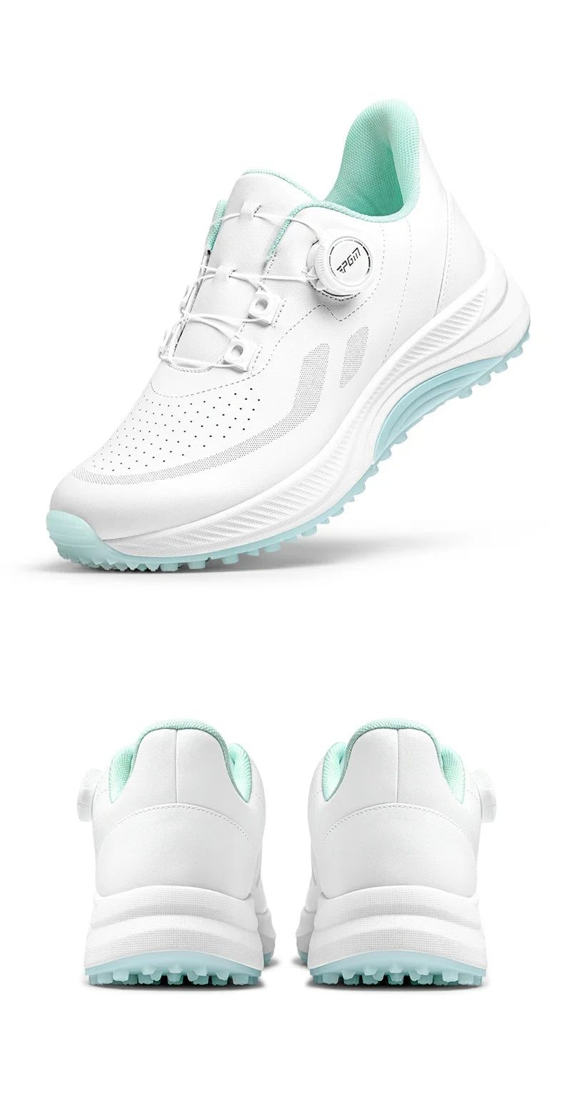 PGM Women's Golf Shoes Summer Breathable Knob Shoelaces Height Increase Anti-Slip Korean Outdoor Sports Sneakers XZ417