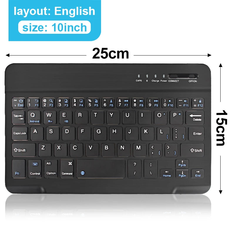 Mini tastiera Bluetooth RGB, tastiera wireless da 10 inch retroilluminata con touchpad, per iOS, Android, Windows e iPad