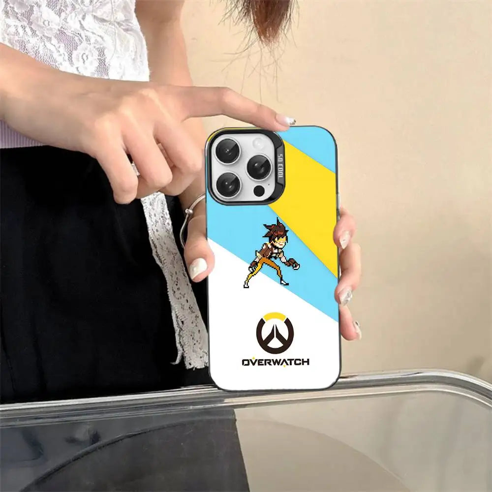 Game O-Overwatch Pixel Style Phone Case For IPhone 17 16 15 14 13 12 11 Pro MAX Matte Shockproof Back Anti Fall Matte Cover