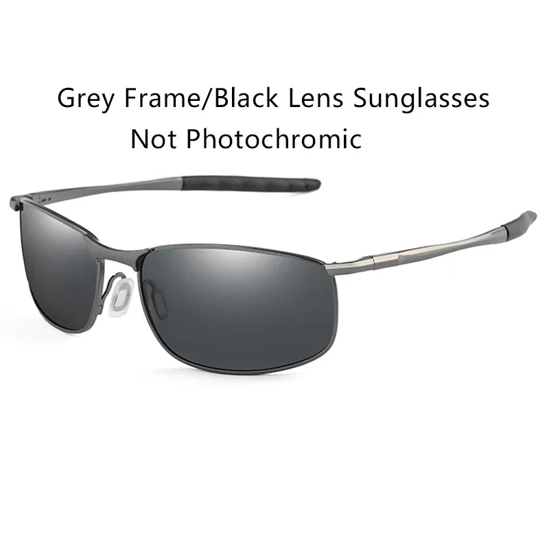 Photochromic Men Polarized Sunglasses Male Metal Square Glasses Driving Sun Glasses UV400 Outdoor Sports Cycling Goggles