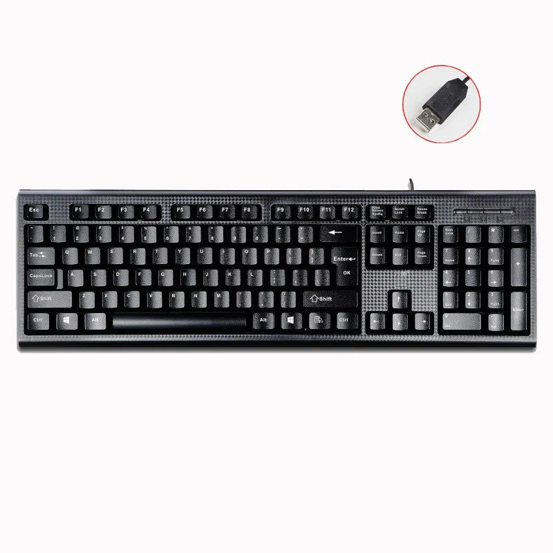Q9 Einzelne Tastatur, USB-Square-Mouth-Anschluss, für Business, Büro und Zuhause, PS2-Rundanschluss, kabelgebunden, für Desktop-Computer