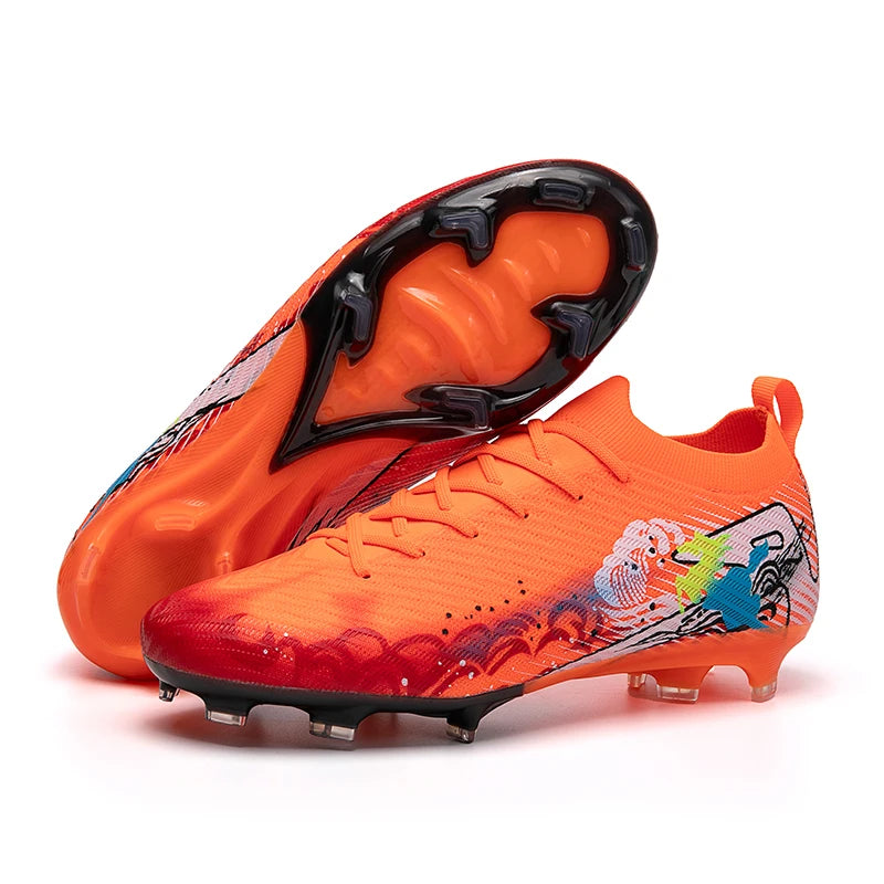 New Men Football Boots Cleats Training Shoes Soccer Shoes Non-Slip Match Ultralight Soccer FG Long Spikes Outdoor Drop Shipping