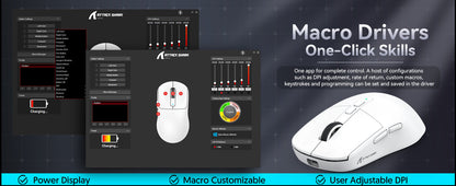 ATTACK SHARK X6 49g SUPERLIGHT Gaming Mouse With Charging Dock, PixArt PAW3395 Gaming Sensor, BT/2.4G Wireless/Wired, 26000 DPI