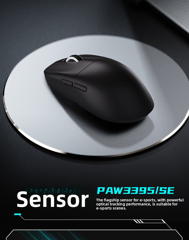 Mouse wireless ergonomico leggero VXE Dragonfly R1 con sensore PAW3395, mouse da gaming tri-mode a bassa latenza per PC, giocatori, ufficio e regalo
