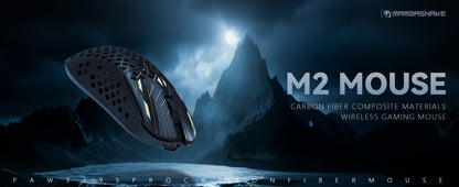 Bezdrátová herní myš MAMBASNAKE M2 Ultra-Lightweight, snímač PAW3395PRO 40000 DPI, 41g karbonové vlákno, tri-mode