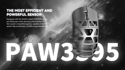 ATTACK SHARK R3 magnéziumötvözet gamer egér, 8K SUPERLIGHT, 8000Hz, 6 állítható DPI akár 26000-ig, PAW3395, BT/2.4G vezeték nélküli/vezetékes