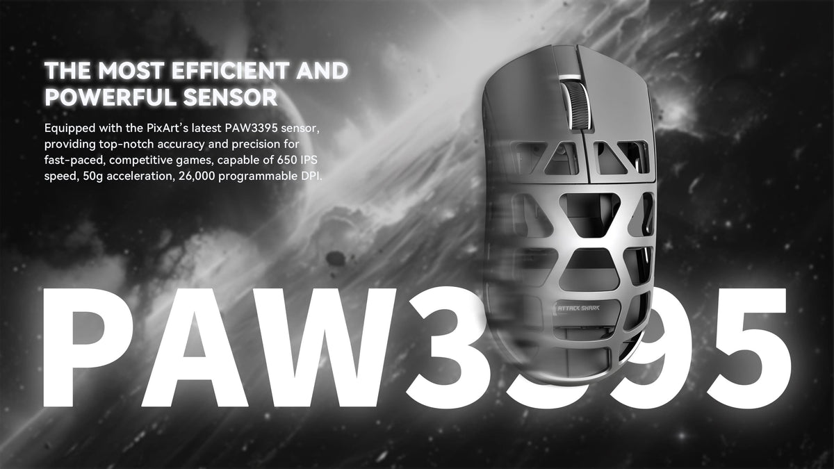 ATTACK SHARK R3 Magnesium Alloy Gaming Mouse 8K Wireless Superlight Mouse, PAW3395 Sensor, 26000 DPI, 8000Hz Polling Rate, Bluetooth, 2.4G & Wired Gaming Mouse