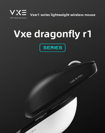 Mouse wireless ergonomico leggero VXE Dragonfly R1 con sensore PAW3395, mouse da gaming tri-mode a bassa latenza per PC, giocatori, ufficio e regalo