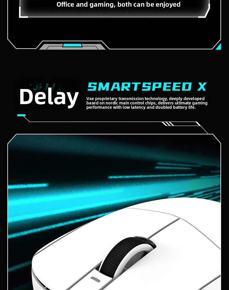 Mouse wireless ergonomico leggero VXE Dragonfly R1 con sensore PAW3395, mouse da gaming tri-mode a bassa latenza per PC, giocatori, ufficio e regalo