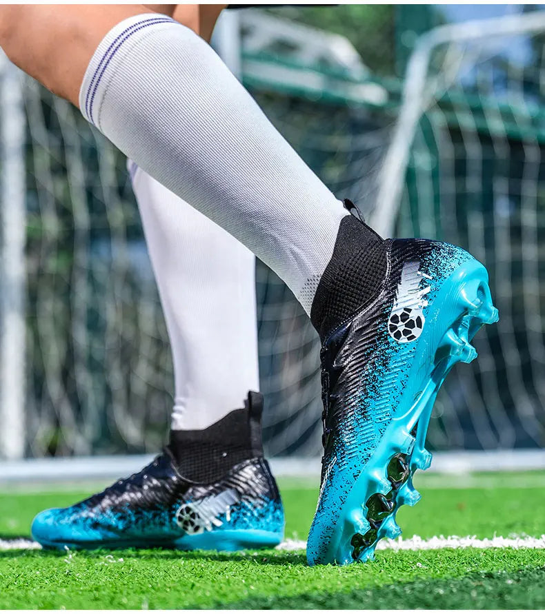 Pro Performance HighCut Soccer Boots FG Long Studs Breathable Lightweight Cleats for Outdoor Grass Matches and Daily Training
