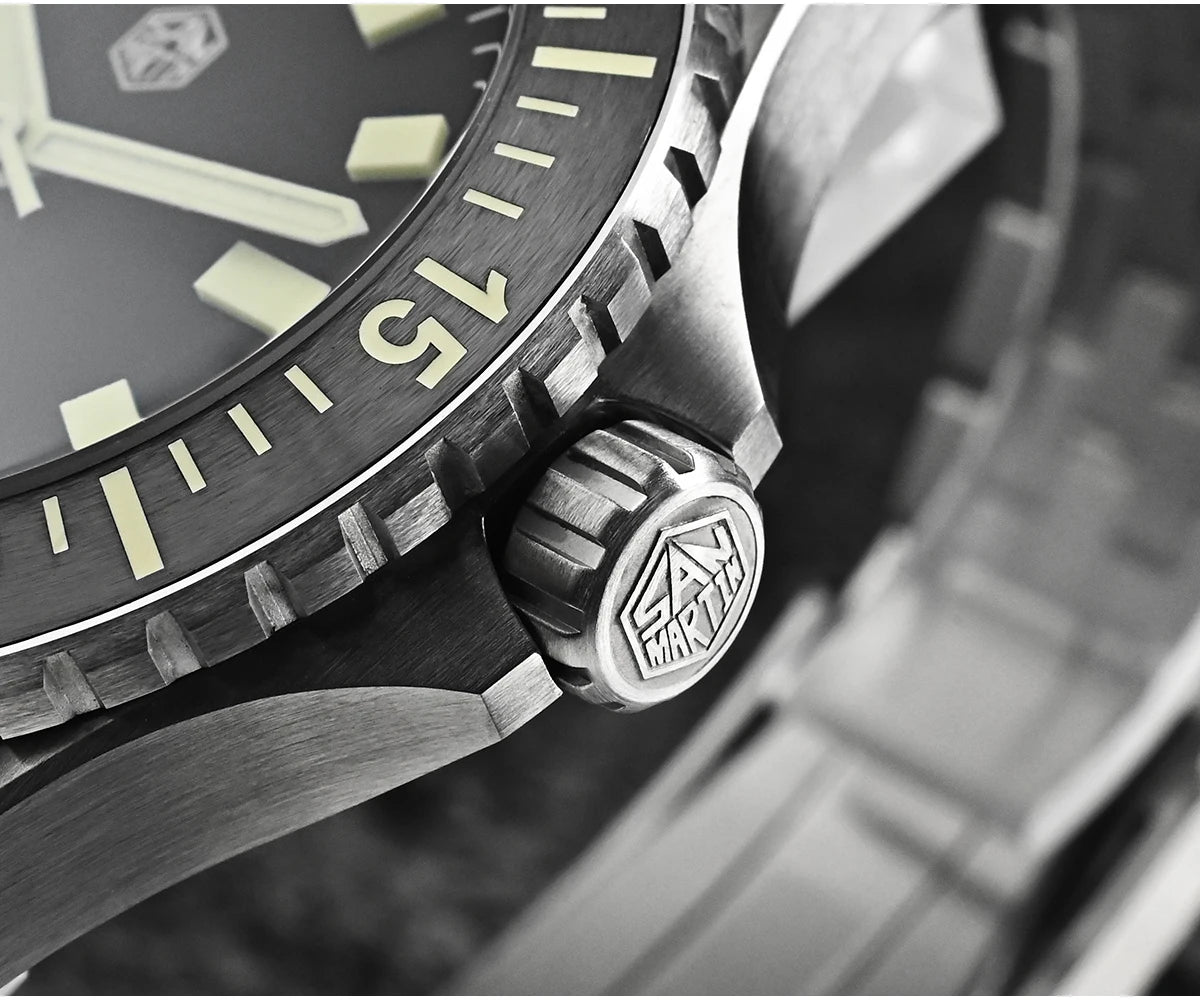 San Martin 1200HV Hardening Coating Men Diver Watch Full Luminous Dial Lumed Blocks ST2130 Automatic Mechanical Toolwatch SN0012