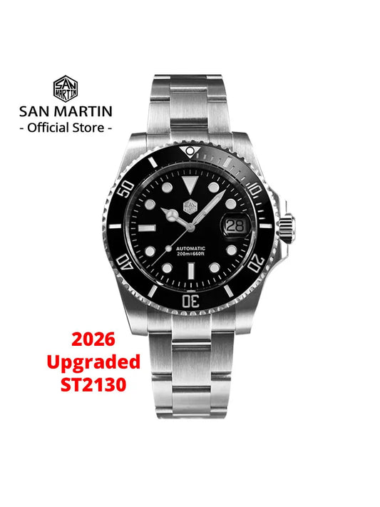 San Martin Upgraded Version 40mm Water Ghost Diver Watch Men's Luxury Automatic Mechanical Watches Sapphire Waterproof 200m SN0017