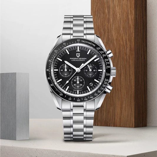 2026 New PAGANI DESIGN V6 Moon Men's Watch Speed Sports Chronograph Quartz Watch Men AR Sapphire Ceramic Bezel Safe Clock