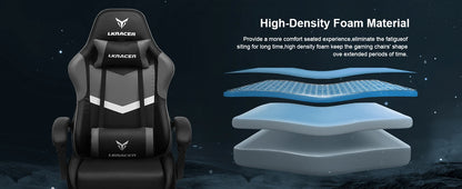 LUCK RACER Gaming chair with footrest Office Chair Ergonomic with Adjustable Loin Pillows, Pillow Gaming Chair
