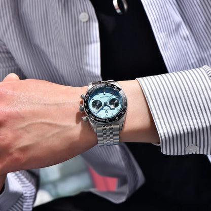 Nuevo PAGANI DESIGN 2026 Panda Retro reloj de hombre de lujo de cuarzo, cronógrafo Speed, zafiro AR, luminoso, envío local