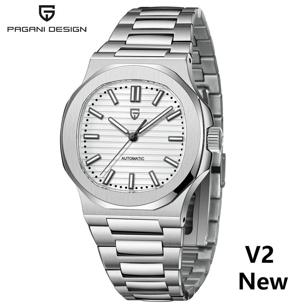 PAGANI DESIGN 2026 New Luxury Automatic Watch  Men Mechanical Wristwatch Stainless Steel Sapphire glass 40MM Barrel dial Watch