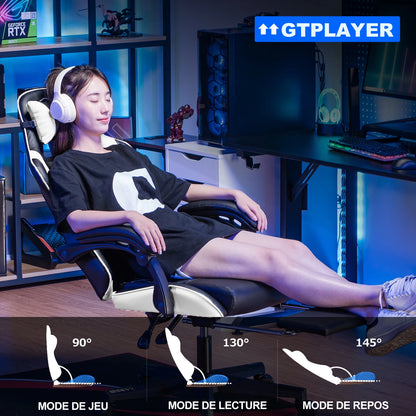 GTPLAYER Gaming chair Gamer chair Ergonomic Office Chair Footrest Adjustable Loin & Pillows Gaming Chair