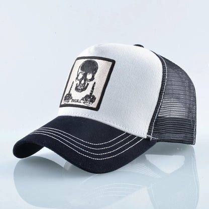 Men's Baseball Cap With Embroidery Skull Patch Snapback Hip Hop Trucker Cap Women Four Season Outdoor Breathable Visor Bone Hats