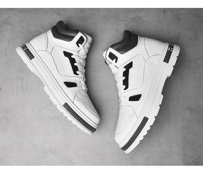 FUQIAO New High Top Elevator Shoes Casual Men Sneakers Heightening Height Increase 8cm Cow Split Leather Leisure Designer Shoes