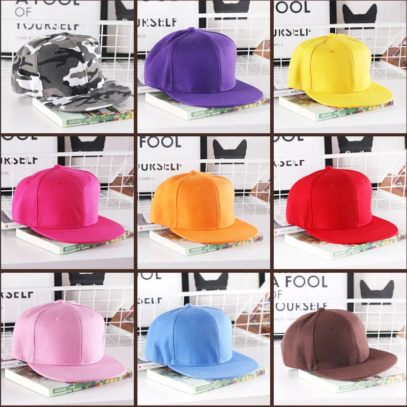 Solidna czapka hip-hopowa dla mężczyzn, czapka typu snapback, czapki baseballowe dla kobiet, czapki z regulowanym płaskim daszkiem, proste daszki, czapki dla chłopców i dziewcząt, taniec uliczny