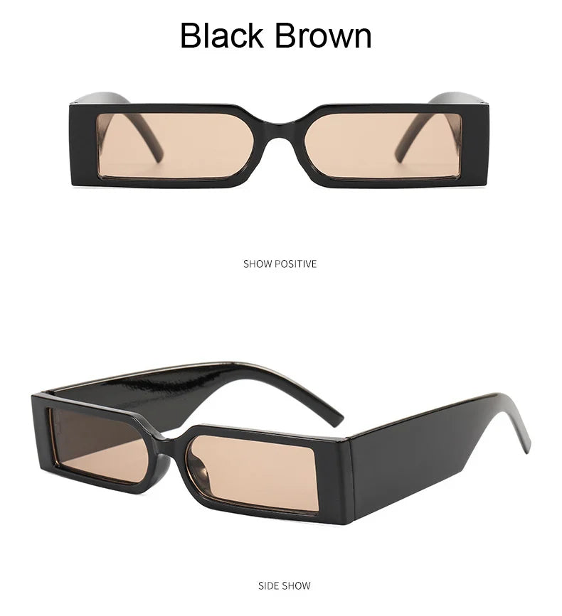 Rectangle Fashion Sunglasses Man Hip Hop Vintage Designer Black Shades Sun Glasses Small Frame Personality Oculos De Sol