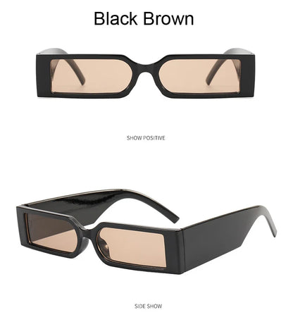 Rectangle Fashion Sunglasses Man Hip Hop Vintage Designer Black Shades Sun Glasses Small Frame Personality Oculos De Sol