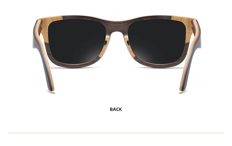 GM 100% Natural Skateboard  Wooden Sunglasses Handmade Polarized Mirror Coating Lenses Eyewear Wood Sunglasses
