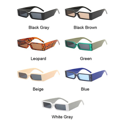 Rectangle Fashion Sunglasses Man Hip Hop Vintage Designer Black Shades Sun Glasses Small Frame Personality Oculos De Sol
