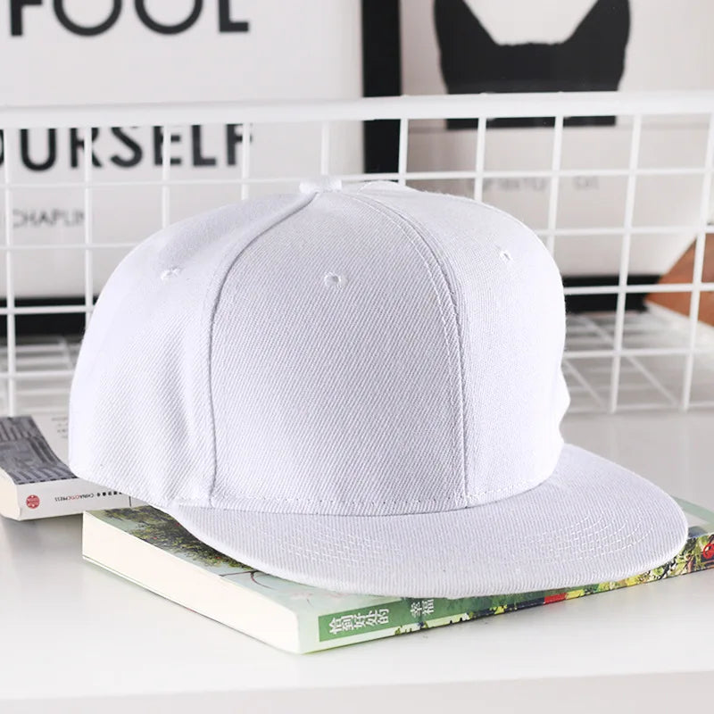 Solidna czapka hip-hopowa dla mężczyzn, czapka typu snapback, czapki baseballowe dla kobiet, czapki z regulowanym płaskim daszkiem, proste daszki, czapki dla chłopców i dziewcząt, taniec uliczny