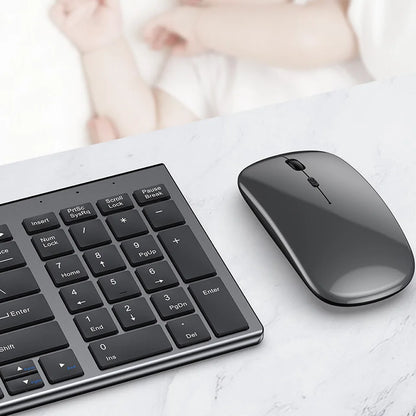 Combo tastiera e mouse wireless Bluetooth 5.0 2.4G - Set mini multimediale per laptop, PC, TV, iPad, Macbook e Android