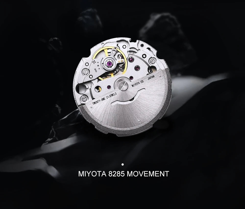 CADISEN Men's Mechanical Watches Luxury Meteorite Dial Automatic Watch For Men Week 100M Japan MIYOTA 8285 Movement Clock Man