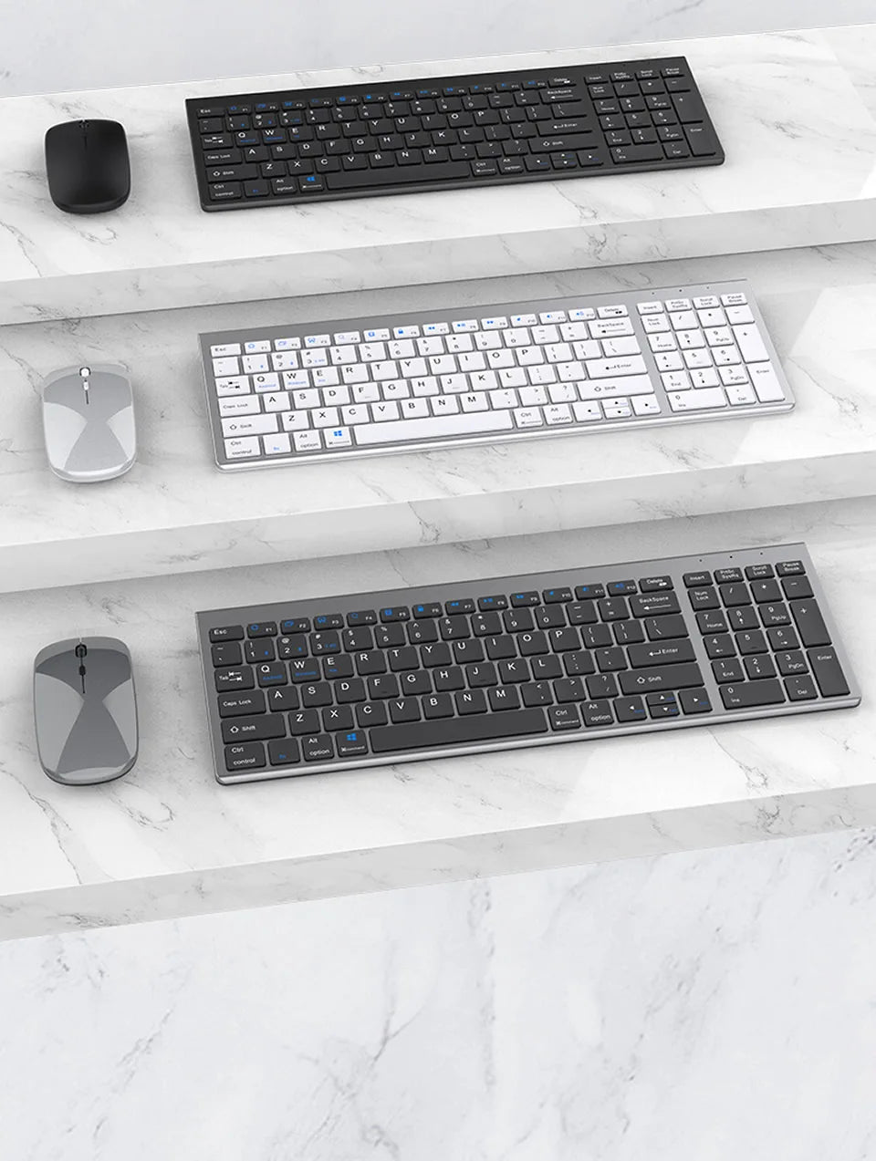 Combo tastiera e mouse wireless Bluetooth 5.0 2.4G - Set mini multimediale per laptop, PC, TV, iPad, Macbook e Android