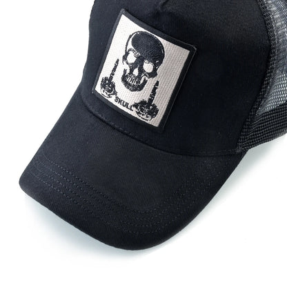 Men's Baseball Cap With Embroidery Skull Patch Snapback Hip Hop Trucker Cap Women Four Season Outdoor Breathable Visor Bone Hats