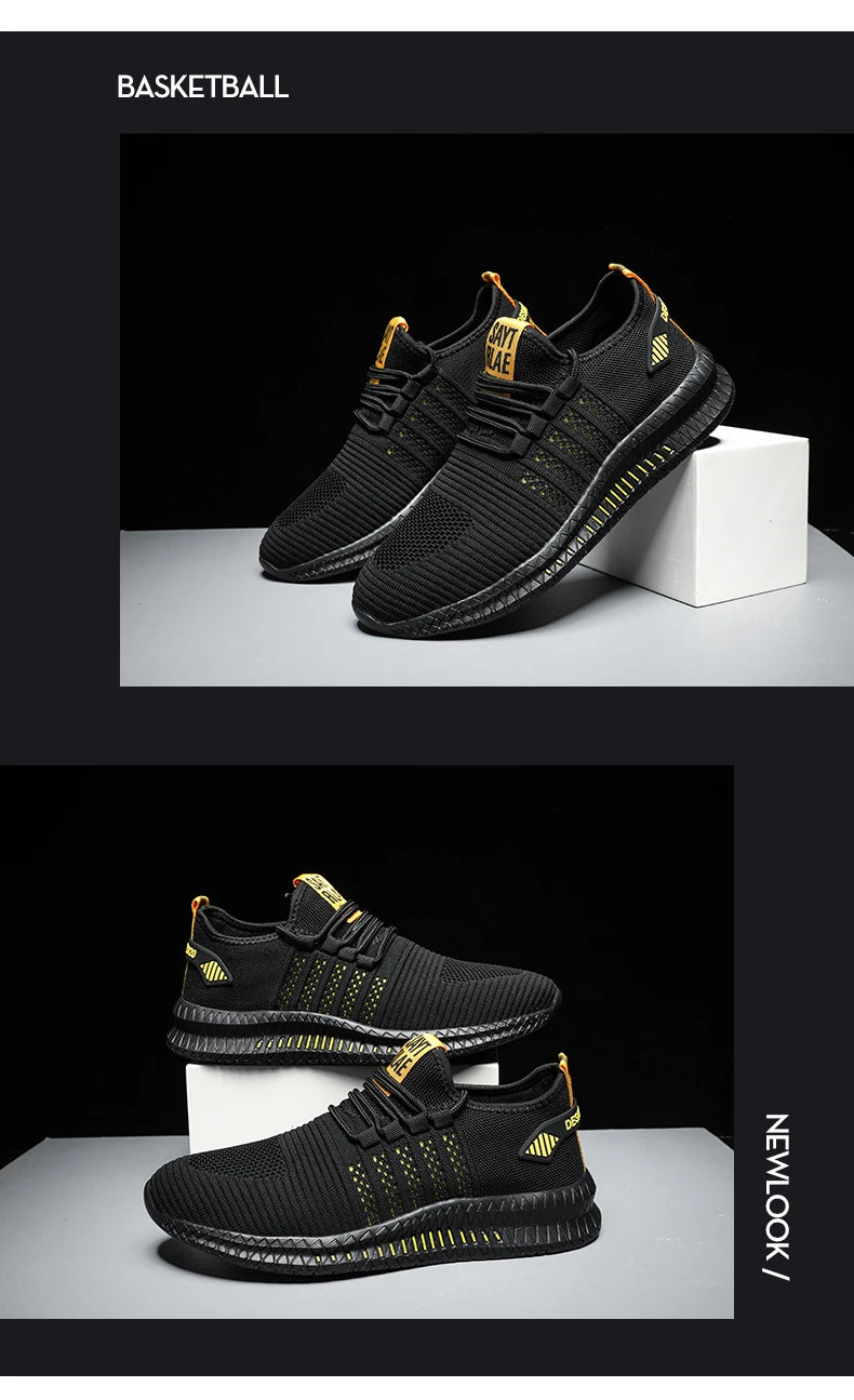 Baskets légères à la mode pour hommes, chaussures décontractées respirantes, chaussures de marche à lacets