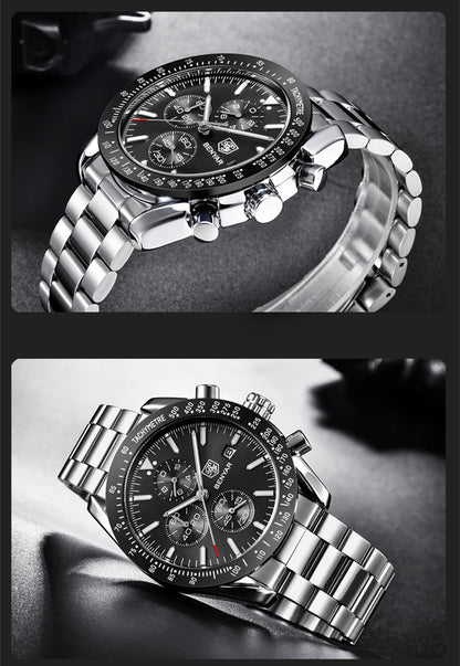 BENYAR luxury men’s watches – Quartz wristwatches with leather straps, water-resistant to 30 m, sporty style.