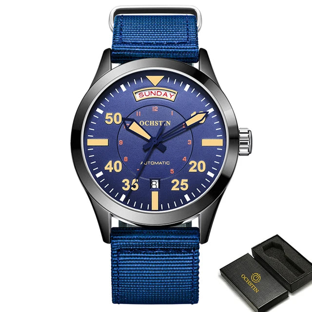 Pilot Men's Watches OCHSTIN Automatic Mechanical Men Watch Military Outdoor Waterproof Wristwatch Date Week Dial Gift For Male