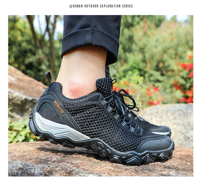 HUMTTO Hiking Shoes Men Breathable Outdoor Sports Climbing Shoes Hunting Shoes Women Trekking Sneakers Ankle Boots Tactical Shoe